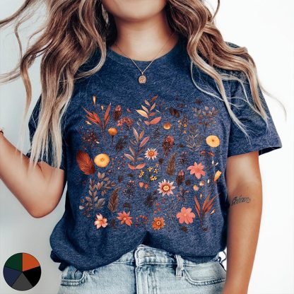 Autumnal Wildflowers Lover T-Shirt-carlalin