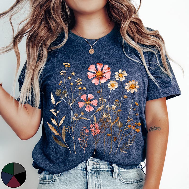 Vintage Wildflower Aesthetic T-Shirt-carlalin
