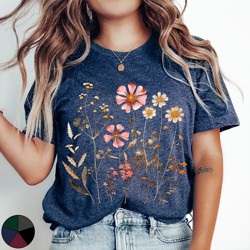 Vintage Wildflower Aesthetic T-Shirt-carlalin