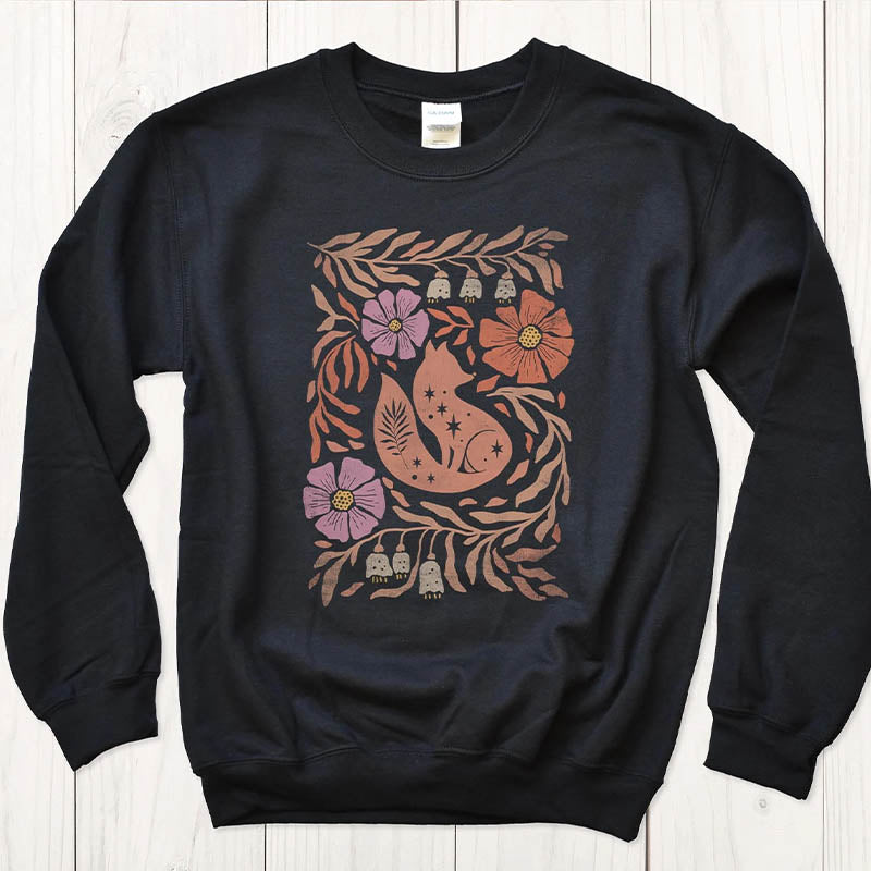 Boho Fall Cute Flower Sweatshirt-carlalin