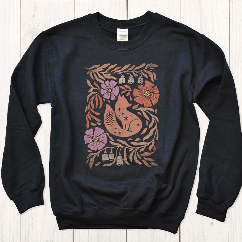 Boho Fall Cute Flower Sweatshirt-carlalin