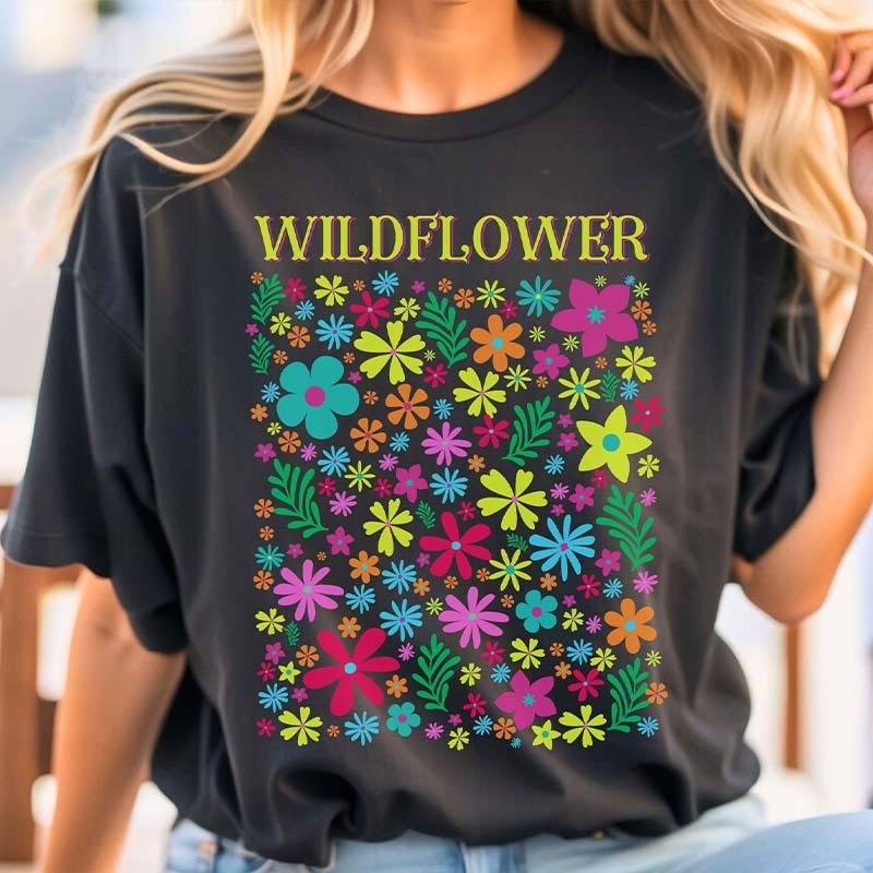 Bright Pastel Flowers Boho T-Shirt-carlalin