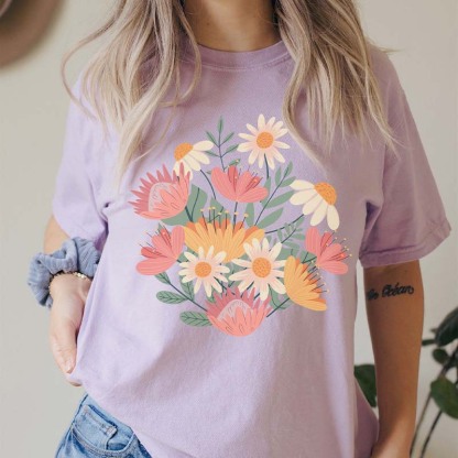 Wild Flowers Best Friend Gift Nature Lover T-Shirt-carlalin