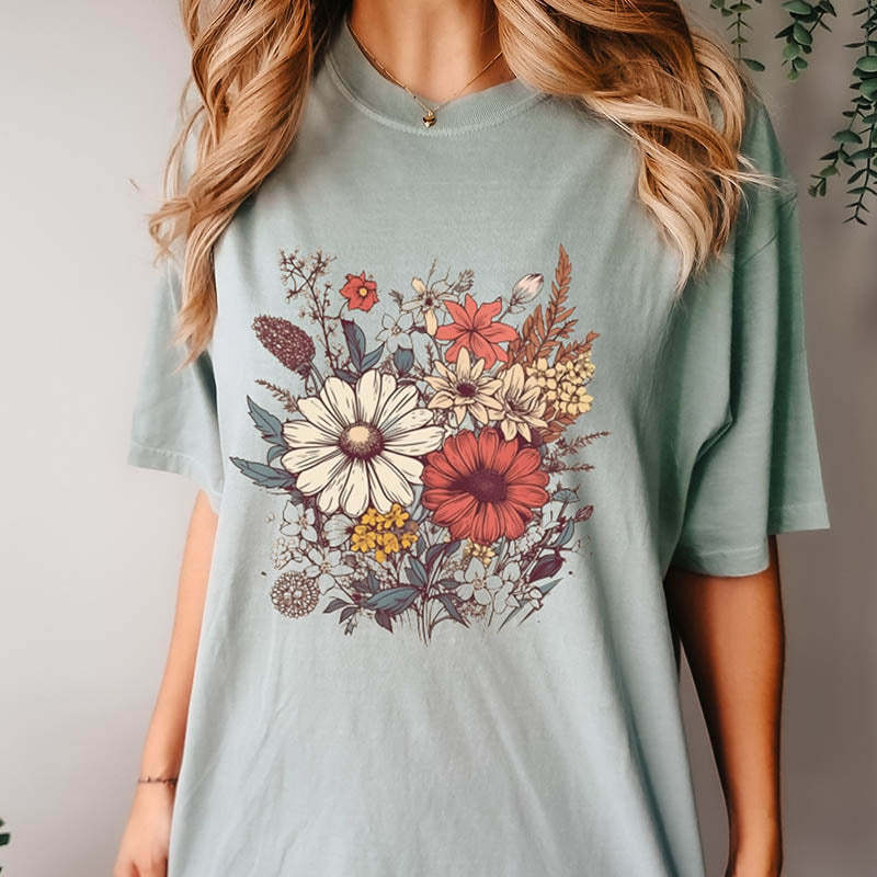 Botanical Wildflower Nature T-Shirt-carlalin
