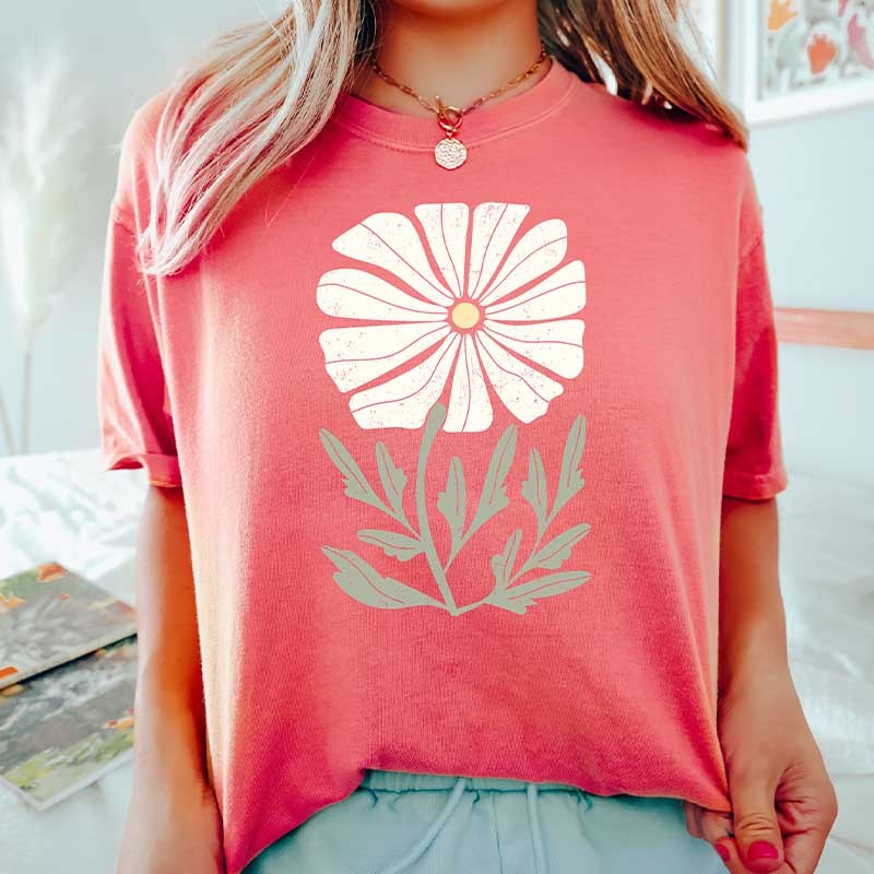 Daisy Flower Spring Floral T-Shirt-carlalin