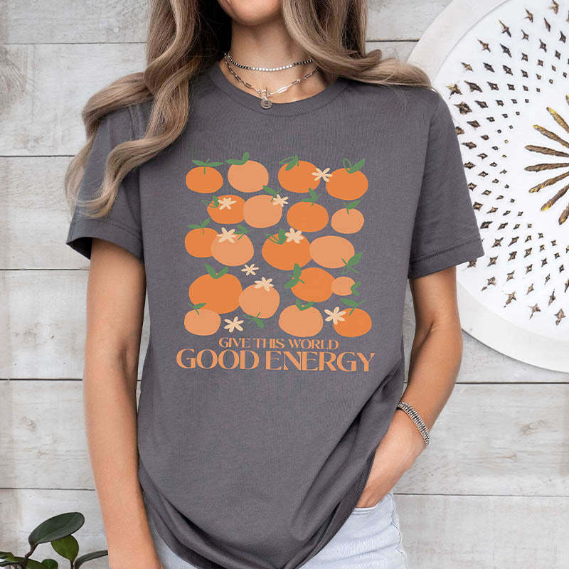 Positive Vibes Orange Inspirational T-Shirt-carlalin