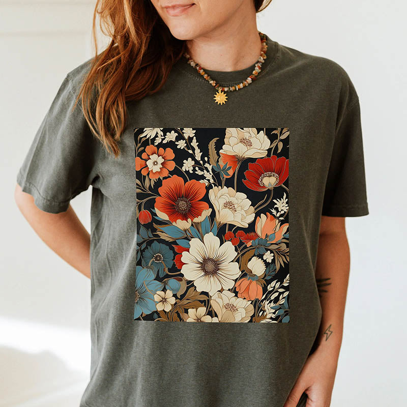 Fall Flowers Nature  Hippie T-Shirt-carlalin