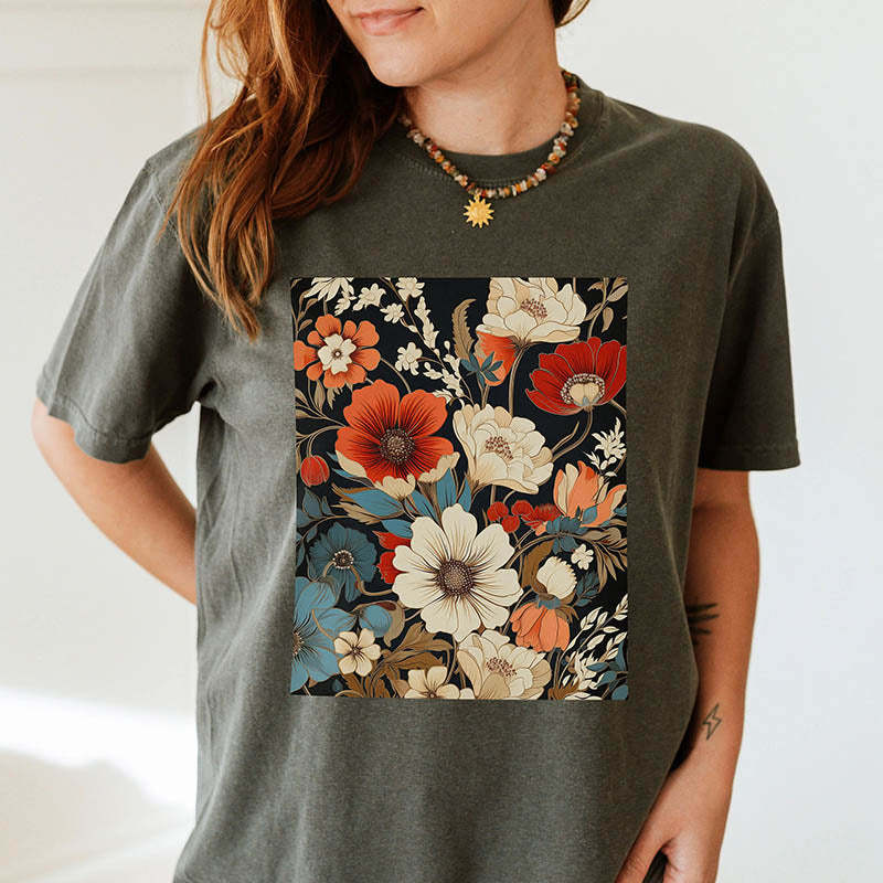 Fall Flowers Nature  Hippie T-Shirt-carlalin