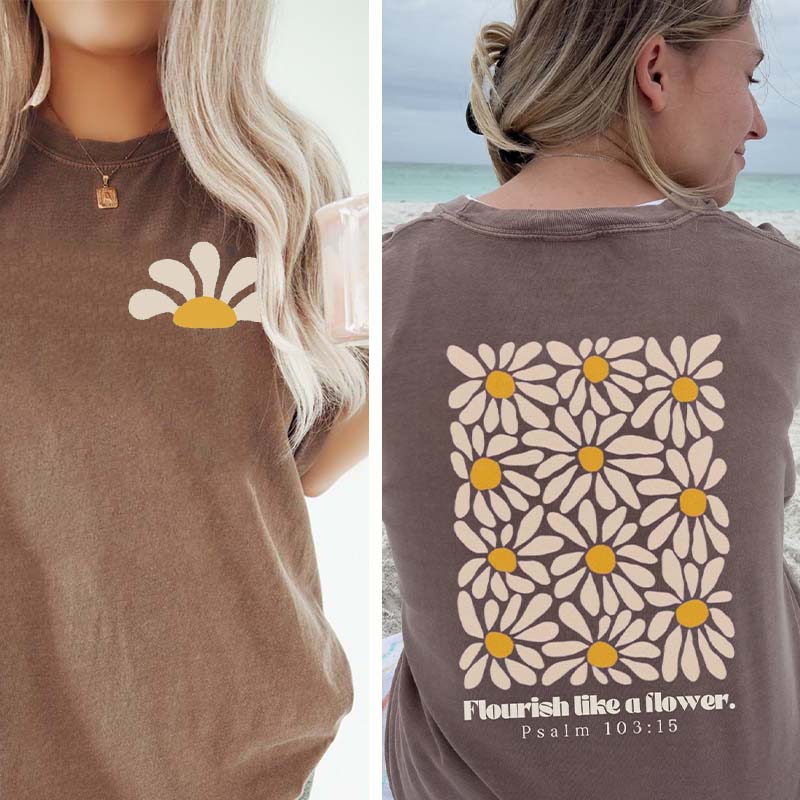 Flower Religious Flourish T-Shirt-carlalin