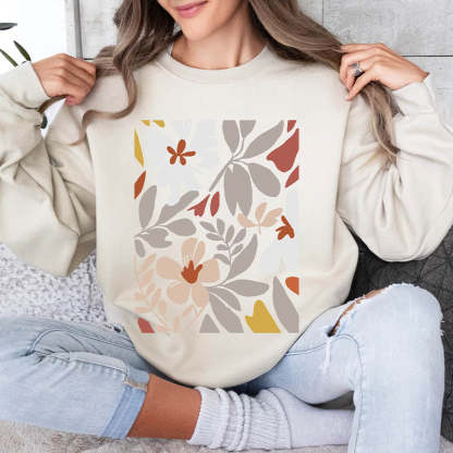 Boho Flower Print Sweatshirt-carlalin