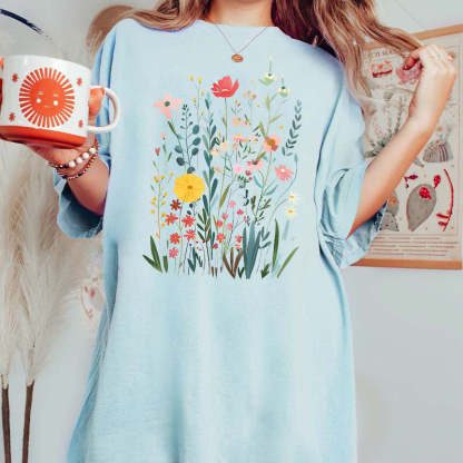 Colorful Wildflower Bouquet T-Shirt-carlalin