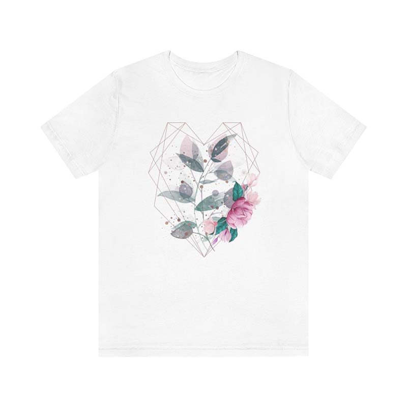 Cute Geometric Heart Flowers T-Shirt-carlalin
