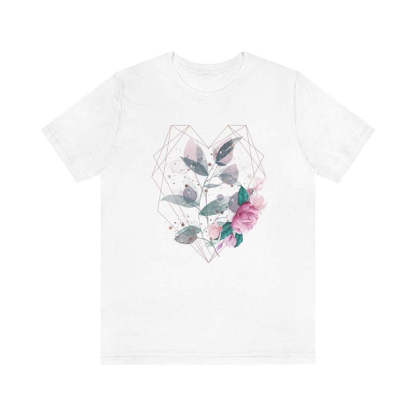 Cute Geometric Heart Flowers T-Shirt-carlalin