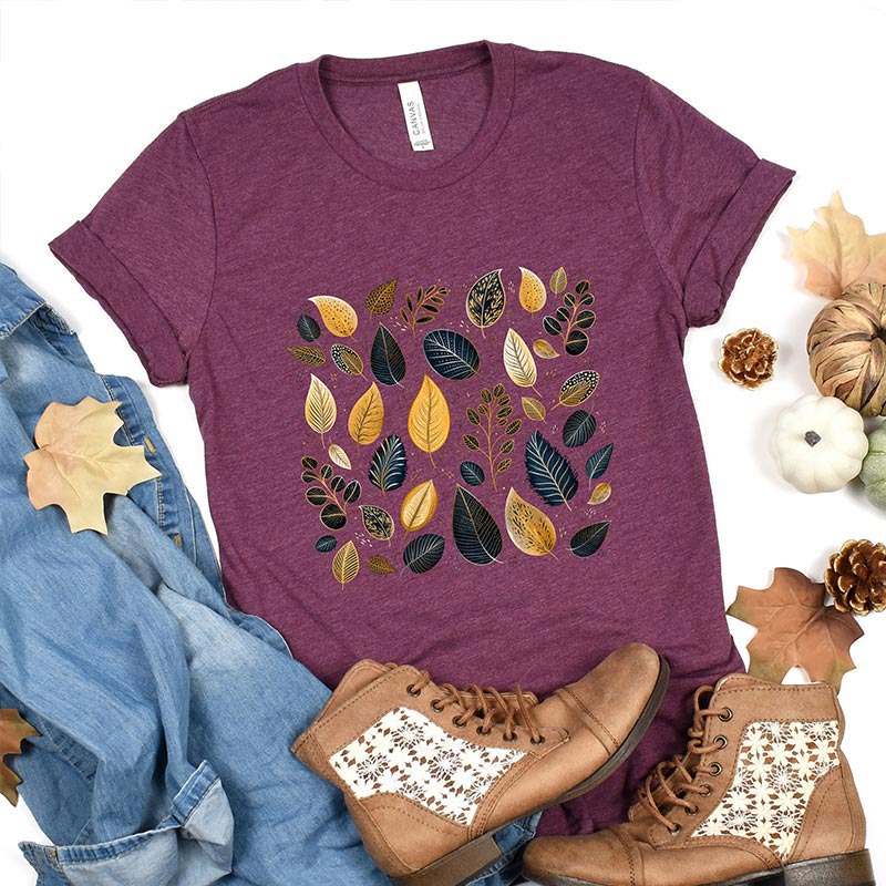 Fallen Leaves Nature Forest T-Shirt-carlalin