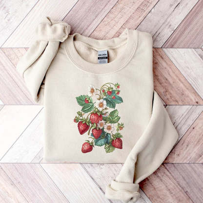 Floral Strawberry Gardener Sweatshirt-carlalin