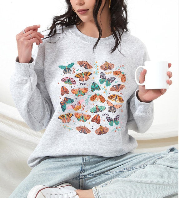 Unisex Boho Butterfly Sweatshirt-carlalin