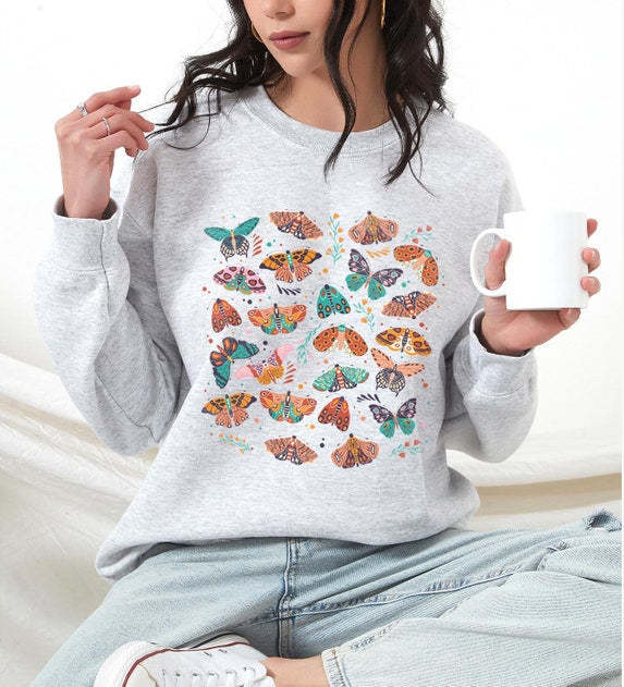 Unisex Boho Butterfly Sweatshirt-carlalin