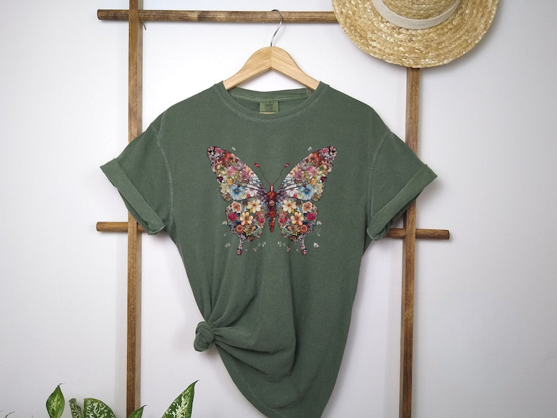 Butterfly Floral Shirt | Butterfly T-Shirt-carlalin
