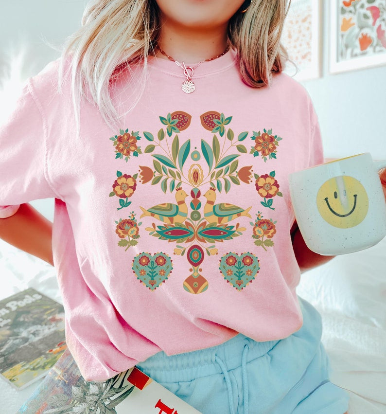 Scandinavian Folk Art Bird Shirt-carlalin