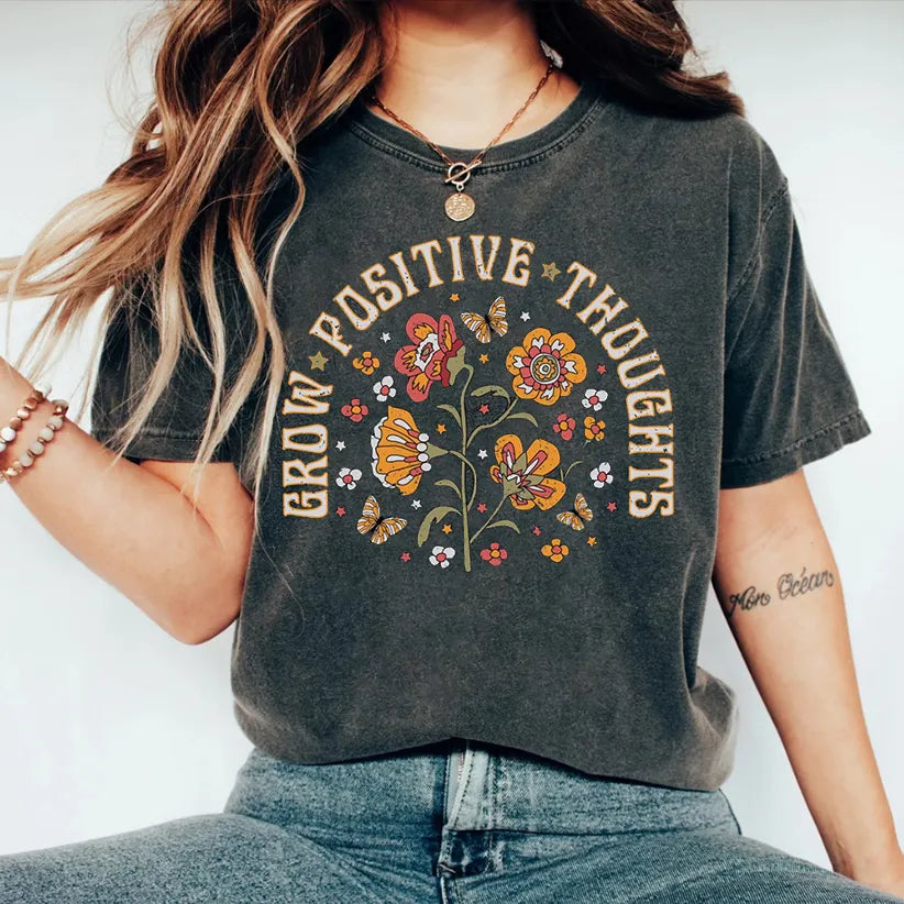 Grow Positive Thoughts T-Shirt-carlalin