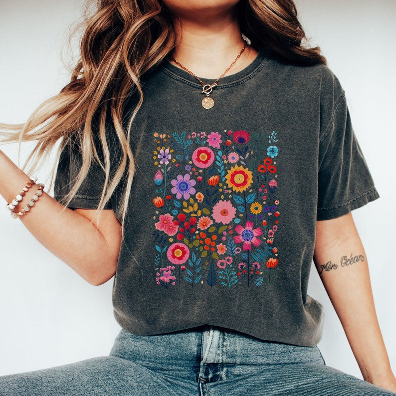 Valentine Floral Sweatshirt Cute Wild Flower Sweater-carlalin