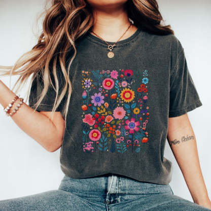 Valentine Floral Sweatshirt Cute Wild Flower Sweater-carlalin