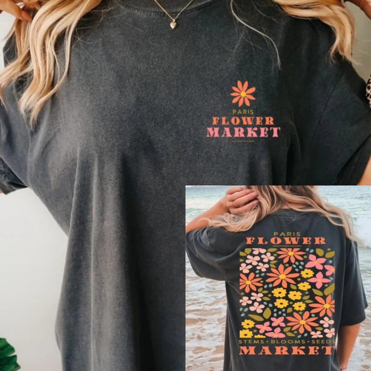 Vintage Pressed Flowers Boho Wildflowers T Shirt-carlalin