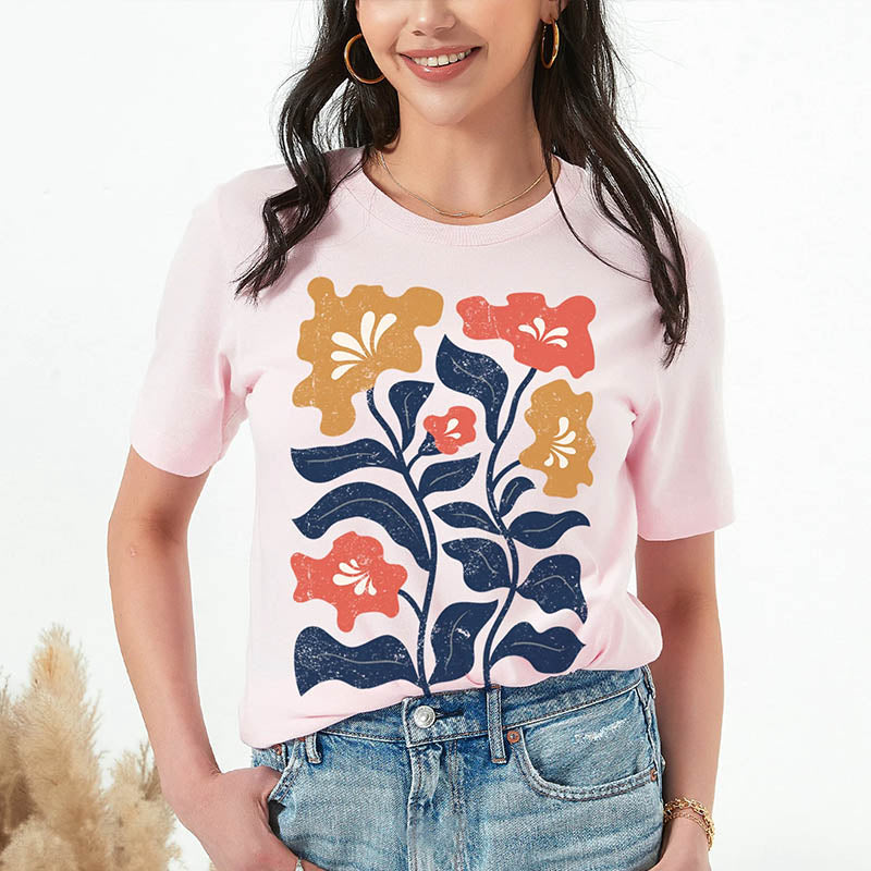 Boho Flowers Art Nouveau T-Shirt-carlalin