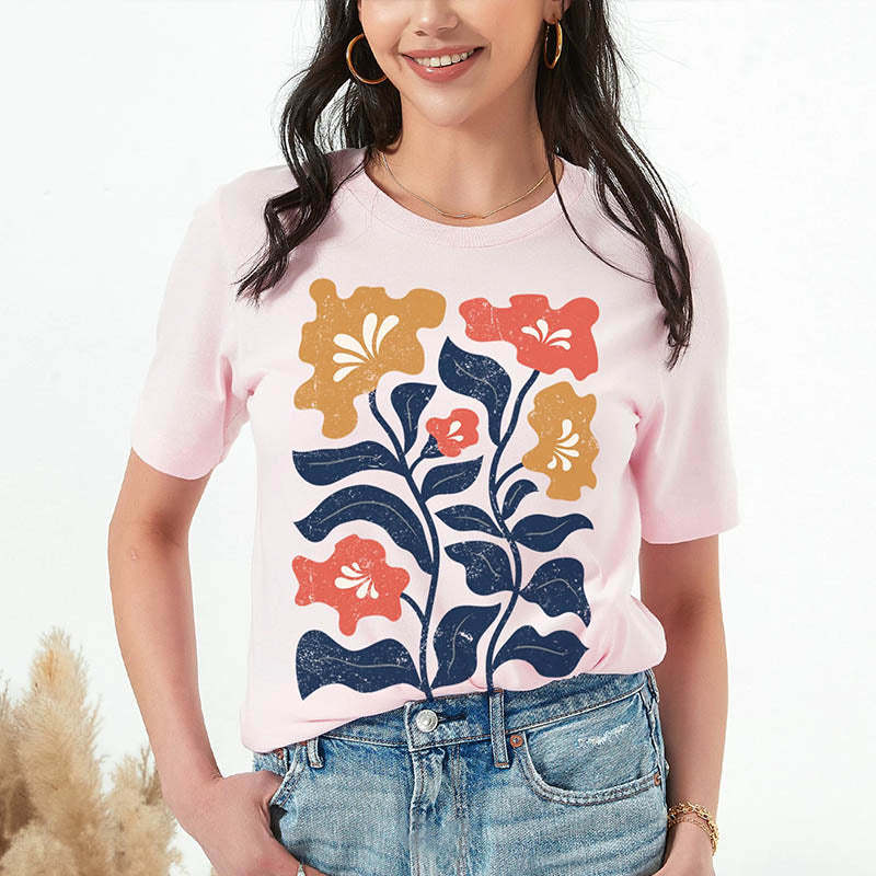 Boho Flowers Art Nouveau T-Shirt-carlalin