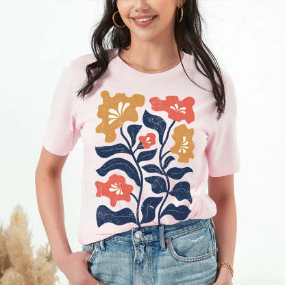 Boho Flowers Art Nouveau T-Shirt-carlalin