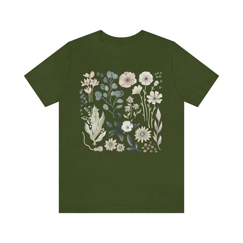 Forestcore Flowers Botanical T-Shirt-carlalin