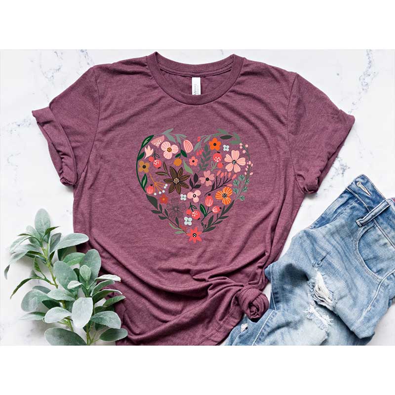 Flower Heart Nature Lover T-Shirt-carlalin
