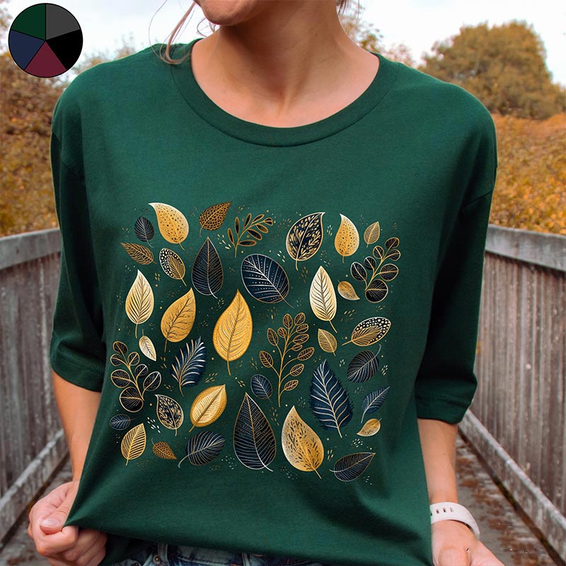 Fallen Leaves Nature Forest T-Shirt-carlalin
