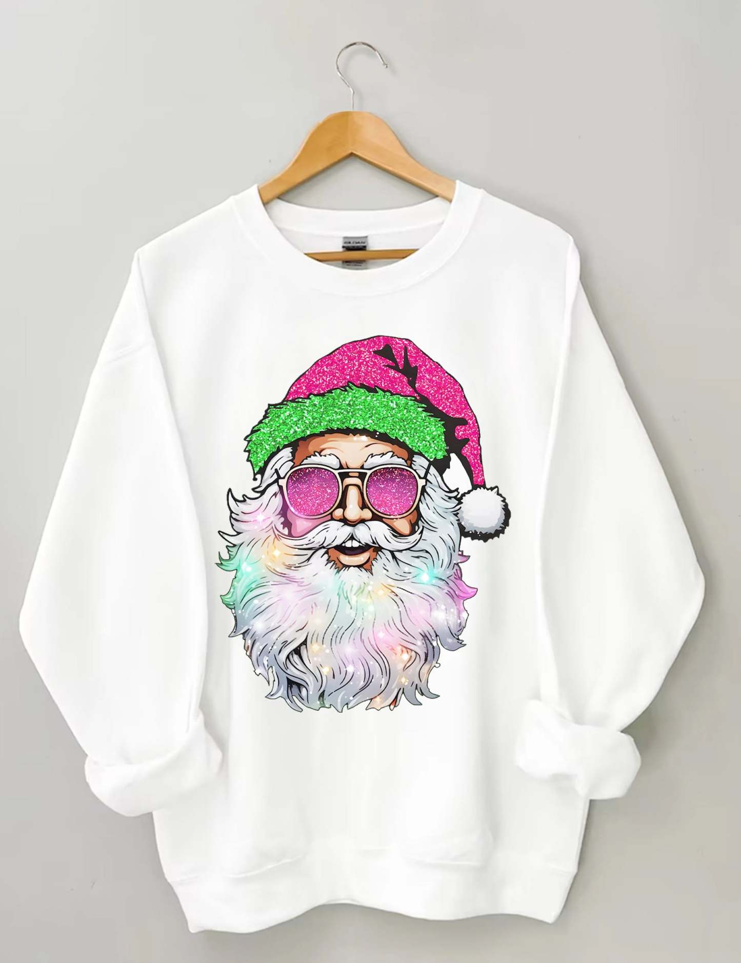 Santa with Sunglasses Sweatshirt-carlalin