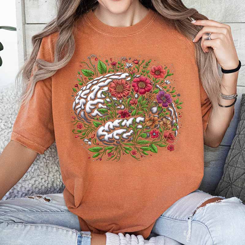 Mental Health Matters  Floral Brain T-Shirt