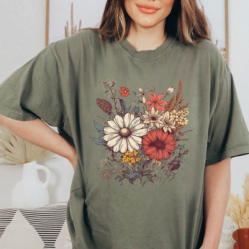 Botanical Wildflower Nature T-Shirt-carlalin