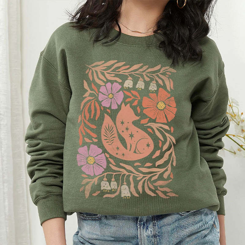Boho Fall Cute Flower Sweatshirt-carlalin