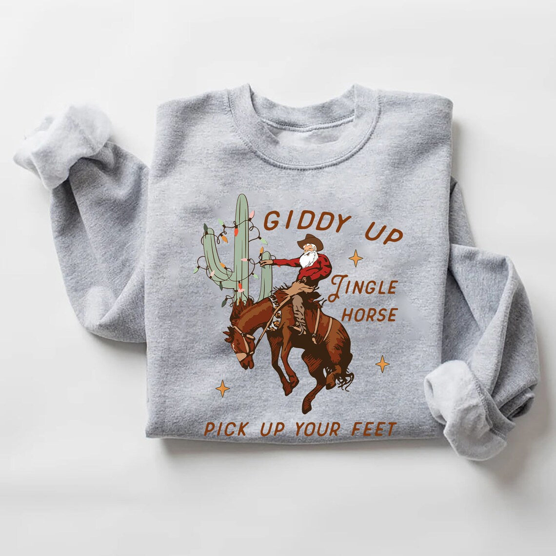 Giddy Up Jingle Horse Sweatshirt-carlalin