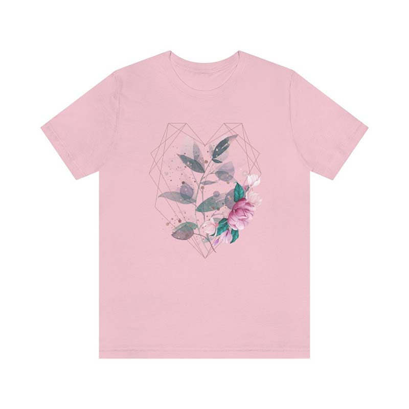 Cute Geometric Heart Flowers T-Shirt-carlalin