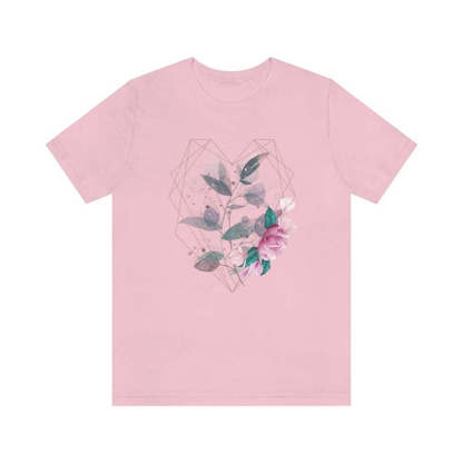 Cute Geometric Heart Flowers T-Shirt-carlalin