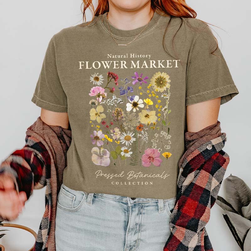 Flower Market Granola Girl Camping T-Shirt-carlalin