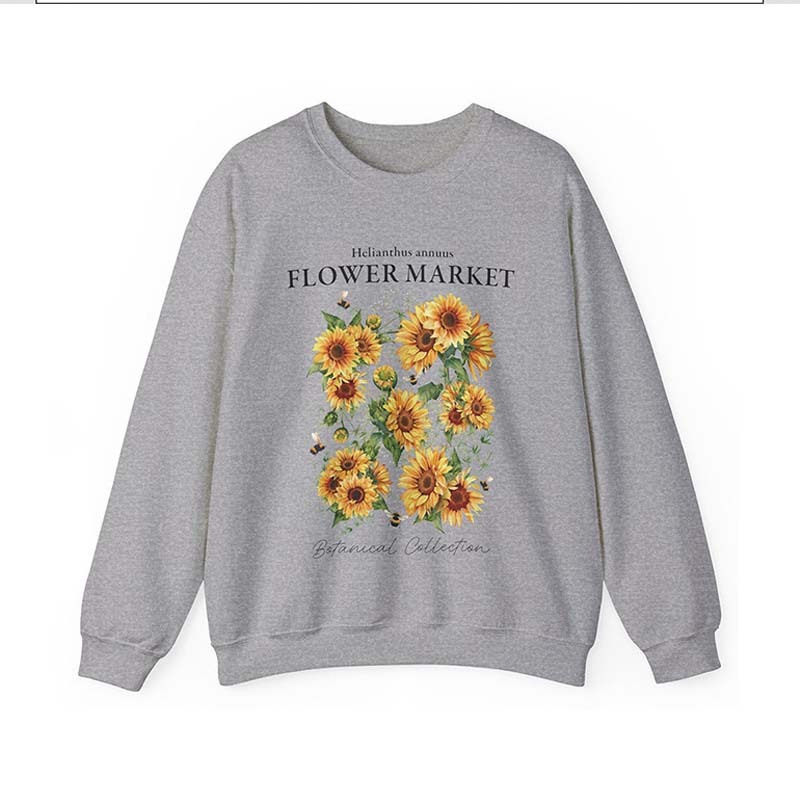 Vintage Sunflower Helianthus annuus Sweatshirt-carlalin