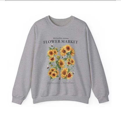 Vintage Sunflower Helianthus annuus Sweatshirt-carlalin