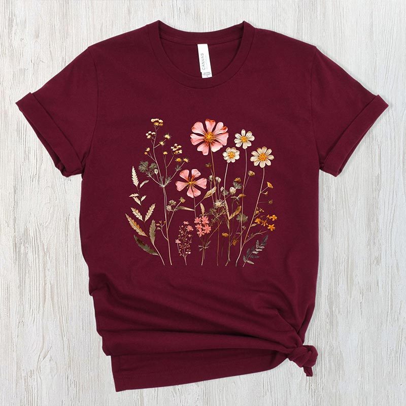 Vintage Wildflower Aesthetic T-Shirt-carlalin