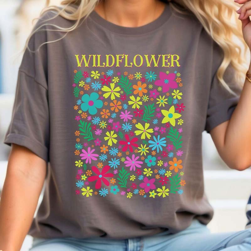 Bright Pastel Flowers Boho T-Shirt-carlalin