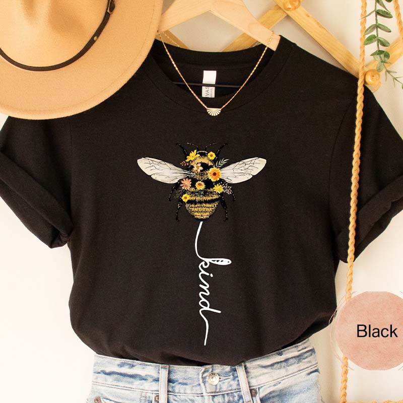 Be Kind Bee Positive Sunflowers T-shirt-carlalin