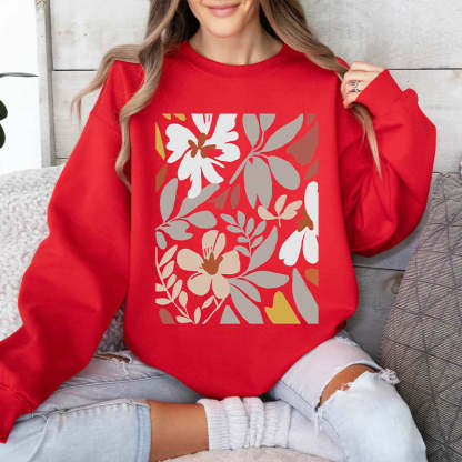 Boho Flower Print Sweatshirt-carlalin