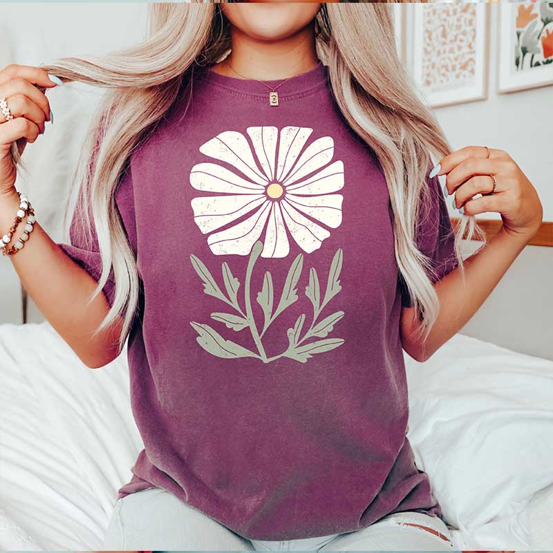 Daisy Flower Spring Floral T-Shirt-carlalin