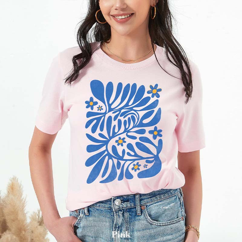 Boho Wildflowers Flower Market Matisse T-Shirt-carlalin