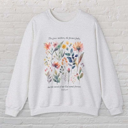 Bible Verse Watercolor Flowers Scripture Sweatshirt-carlalin
